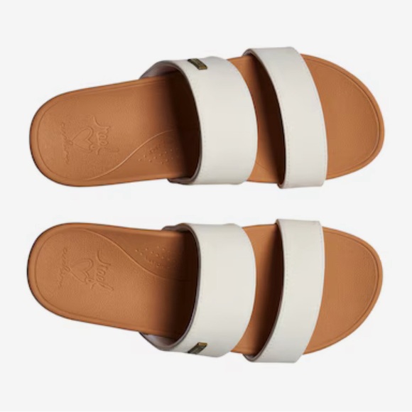 REEF Banded Horizon White Double Strap Platform Sandal Slide 10 - Picture 4 of 9